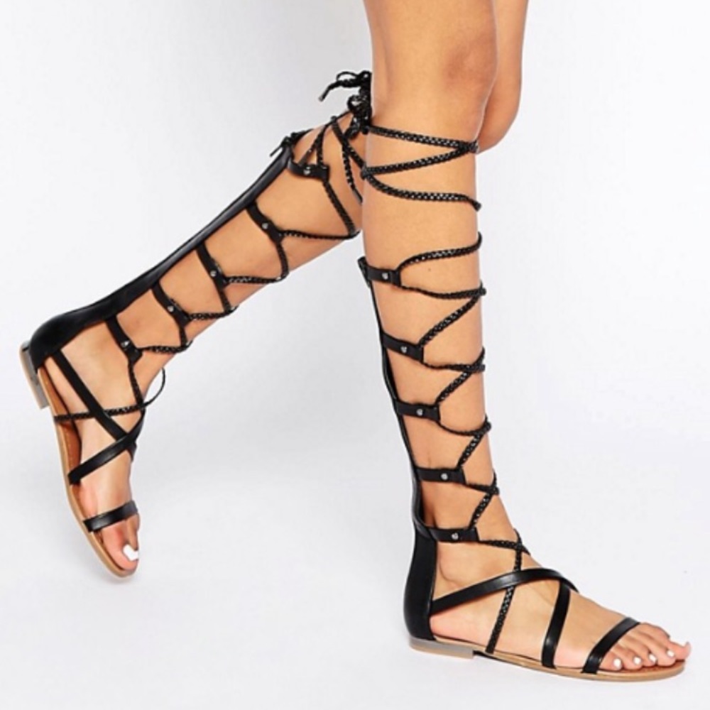 Black gladiator sandals